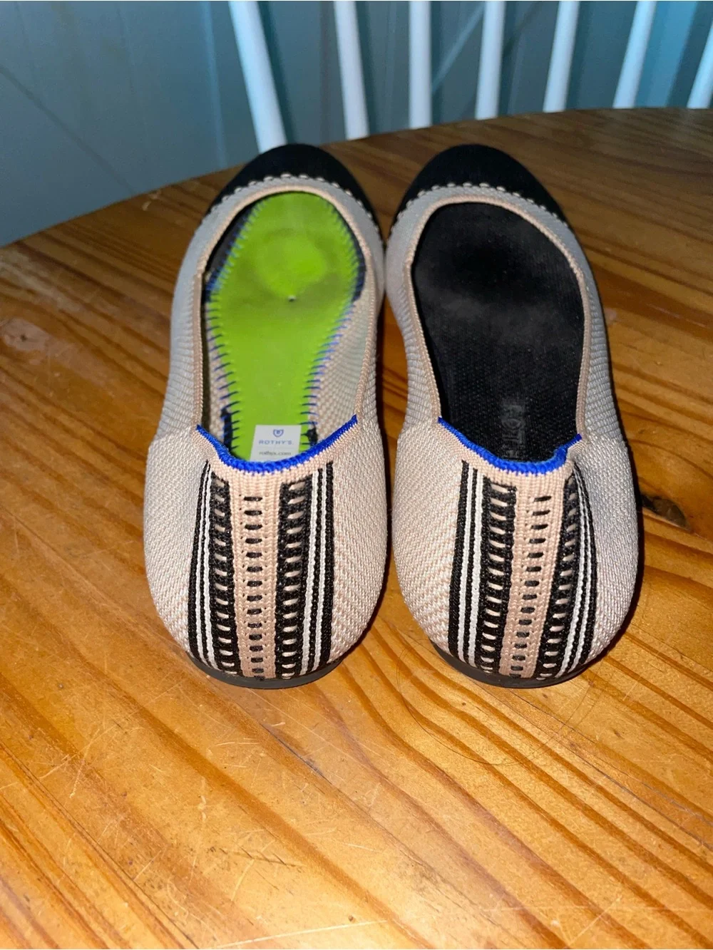 Rothy’s The Square Toe Ballet Flats In Tuxedo Size 9 SEE DESC